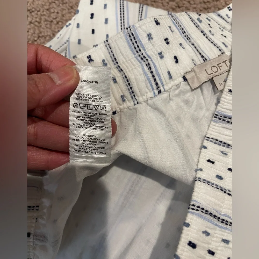 LOFT Trendy Boho Summer White Skater Skirt - Picture 6 of 7